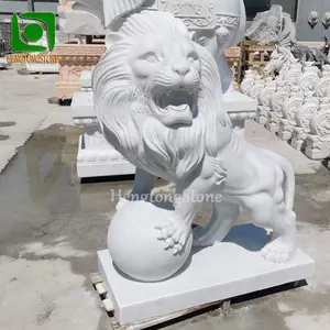 Scultura in marmo stile europeo statua di leone pietra scultura animale