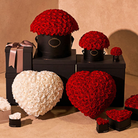 Coffret Cadeau Fête des Mères 2026 : Boîte Cœur Personnalisée avec Grandes Roses Éternelles Préservées – 100 Roses Éternelles sous Cloche en Forme de Cœur