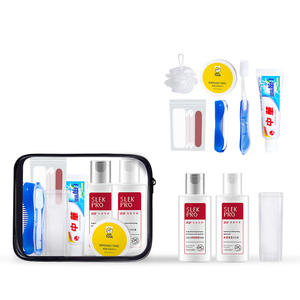 El juego de artículos de tocador de viaje OEM Personalizado incluye cepillo de dientes, enjuague bucal, champú y Gel de ducha, muestras para el cuidado del cabello y el peinado - Product Image 6