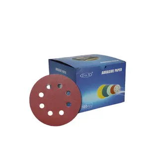 Durable 5inch 8holes Garnet sandpaper disc hook and loop sanding discs sanding paper sand disk for orbital sander