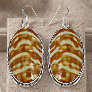 Boucles d'oreilles ovales en argent pour femmes, bijoux de mode vintage - Product Image 4