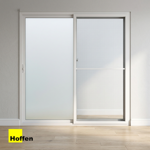 Puerta Corredera Hoffen Pro de PVC con Doble Acristalamiento, 200x205cm, Blanca, Resistente al Viento, Insonorizada, Impermeable, Aislamiento Térmico, para Uso en Hoteles - Product Image 2