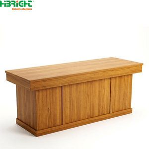 Red Retail <b>Checkout</b> <b>Counter</b> Cash Register Desk POS Billing Table for Supermarket Convenience Store - Product Image 2