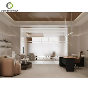 Conjunto de Muebles de Oficina Modernos de Alta Calidad, Escritorio de Oficina para CEO de Madera y Mármol, Escritorio Gerencial Moderno en Forma de L con Almacenamiento - Product Image 5