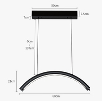 Luminaire suspendu LED demi-lune en forme d'arc de 28 pouces 45W avec télécommande et fixation au plafond, idéal pour salon de beauté et artiste en extensions de cils