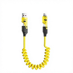 สายชาร์จเร็วแบบยืดหดได้ 65W รุ่นสปริง 4-in-1 /<span class=keywords><strong>USB</strong></span>/หัวต่อ Type-C ที่ใช้งานร่วมกันได้ - Product Image 1