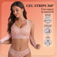 Soutien-gorge sans armatures en gel pour femme TK, couvrance totale, bretelles larges, soutien dorsal, confort quotidien sans coutures, soutien-gorge en gel pour femme