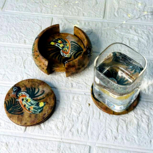 ที่รองแก้วชาและกาแฟหินอ่อนทำด้วยมือของตกแต่งห้องครัวที่บ้านขายส่ง - Product Image 1