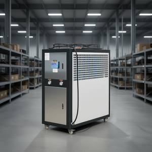 Refroidisseur d'eau industriel Vevor 6 tonnes, 6 CV, refroidissement par air, commande par micro-ordinateur, réservoir en acier inoxydable, condenseur à ailettes - Product Image 2