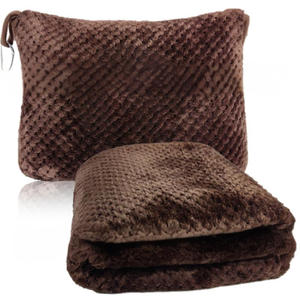 Venta al por mayor superventas logotipo personalizado manta de viaje polar piña almohada conjunto manta de avión - Product Image 5