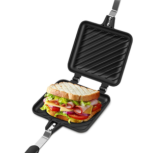 Popular Portable Sandwich Cake Mold Aluminium Roasting <b>Pan</b> Outdoor Use Two Side Breakfast Sandwich <b>Grill</b> <b>Pan</b> - Product Image 2