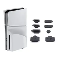 Bouchon anti-poussière pour PS5 Slim, protection anti-poussière en silicone, capuchon anti-poussière pour bouton de station d'accueil LAN/USB-C, couvercle anti-poussière pour console PS5 Slim