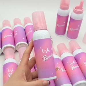 Shampooing fouetté pour extension de cils personnalisé de marque privée 100ml Mousse nettoyante à la fraise en matière plastique blanche et rose - Product Image 5