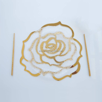 Napperons en acrylique découpé au laser en forme de fleur napperons décoratifs de table en acrylique doré assiettes de présentation florales en acrylique