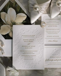 Suite d'invitations de mariage personnalisées de luxe élégantes, imprimées <span class=keywords><strong>en</strong></span> typographie, ensemble d'invitations sur mesure pour mariage - Product Image 4