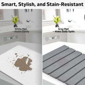 Luxury <b>Foldable</b> Multi-Function Quick Drying Solid Pattern Minimalist Diatomite Stone <b>Bath</b> Mat for Bathroom Comfort - Product Image 5