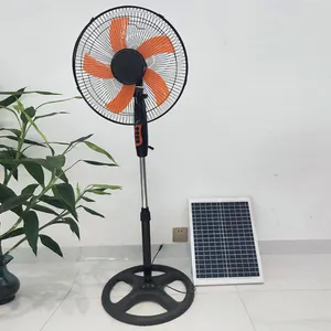 16 Inches 5 Blades Rechargeable Stand Fan Portable Solar Power Electric Rechargeable Solar Floor Fan