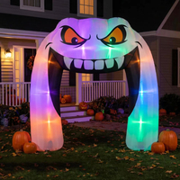 Arche gonflable d'Halloween grande taille, résistante aux intempéries, étanche, éclairée, ultra-durable, avec ventilateur intégré, installation facile