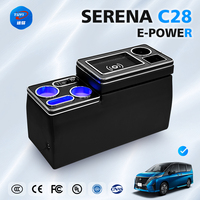 Accoudoir coulissant économique en bois et cuir PU imperméable pour intérieur de voiture Nissan Serena E-power C28