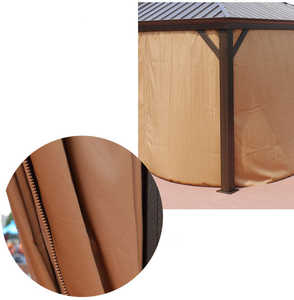 Gazebo Padiglione da Giardino 12x12 in Alluminio per Esterni con Tetto Rigido e Zanzariera con Tende - Product Image 6