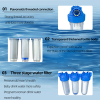 Filtre à eau domestique de haute qualité pour bouteille, avec filtre à eau en pot de 10 pouces à 3 étapes, pour usage familial et à grande échelle