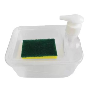 <strong>Dish</strong> Soap Dispenser with Cleaning Sponge Kitchen Liquid Soap Dispenser Sponge Caddy Pump <strong>Detergent</strong> - Product Image 5
