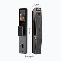 Serrure de porte intelligente ZJ-V20 pour la maison, reconnaissance faciale, empreinte digitale, mot de passe, carte, contrôle par application, stockage sur carte mémoire cloud, WiFi, application TUYA
