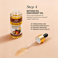 Ensemble de soins capillaires à l'huile de Batana avec shampoing, après-shampoing, huile capillaire et traitement revitalisant en profondeur pour cheveux secs et crépus, marque privée
