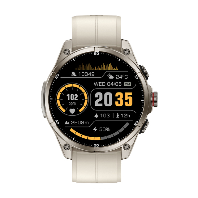 Outdoor Round 100+ Sports Modes FT66 Smart Watch 1.43" AMOLED HD Display 670mAh Battery for Men and Women With LED Flashlight