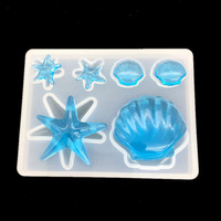 Moule en silicone DIY pour la création d'objets d'art en résine : coquillages, étoiles de mer, pendentifs diamant, dauphins, porte-clés et colliers