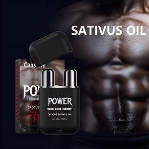 Men's Sports Fitness Booster Supplement with Saffron <b>Essential</b> <b>Oil</b> Energy Nasal Inhaler Reduce Stress and Improve Performance - Product Image 2