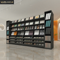 Présentoir fixe moderne combiné en métal pour échantillons de carreaux de céramique, porcelaine et pierre