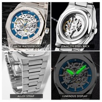 Montre-bracelet en acier inoxydable avec logo personnalisé Montre Homme Montres-bracelets mécaniques automatiques pour hommes