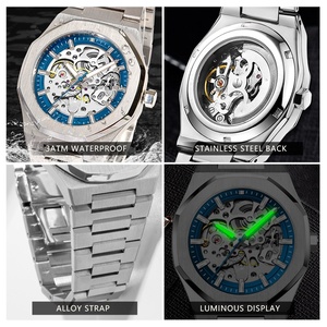 <span class=keywords><strong>Montre</strong></span>-bracelet en acier inoxydable avec logo personnalisé <span class=keywords><strong>Montre</strong></span> Homme Montres-bracelets mécaniques automatiques pour hommes - Product Image 4