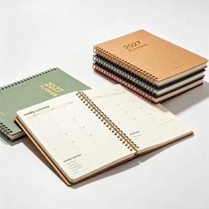 Custom Logo PU Leather Weekly Planner Notebook A5 Personalized <b>Diary</b> Printing Bulk Stationery Supplier - Product Image 1