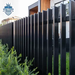 Pagar 3D langsung dari pabrik pagar taman lapisan bubuk hitam pagar taman bentuk Australia aluminium vertikal