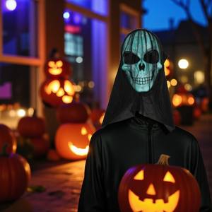 หน้ากากผีฮาโลวีนแบบเต็มหัวตกแต่งสยองขวัญน่ากลัวหน้ากากสวมหน้ากากสยองขวัญน่ากลัวน่ากลัว - Product Image 5