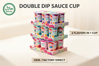 Gobelet à double compartiment pour sauces, certifié Halal, pour bâtonnets de biscuits et sauces, idéal pour les fêtes d'enfants, vente en gros, personnalisable, directement de l'usine OEM