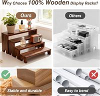 Présentoir en bois à 4 niveaux non pliable pour le rangement alimentaire et la décoration de fêtes - Étagère à épices, table à desserts, utilisation en stand de vente