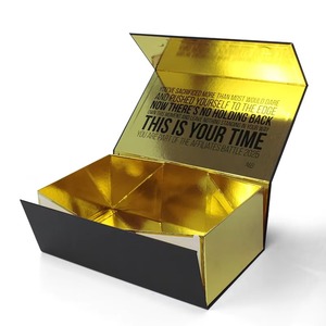 Custom Luxury Magnetic Gift Box Packaging Matte Rigid Paper Cardboard Black and Gold Foldable Packaging Box - Product Image 2