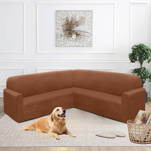 <span class=keywords><strong>Funda</strong></span> de <span class=keywords><strong>Sofá</strong></span> Reclinable de Terciopelo Elástica Lavable Color Marrón Oscuro, 5 Plazas, para Sala de Estar Familiar, Moderna, Nueva Llegada, Impermeable y Antideslizante - Product Image 4