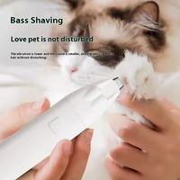 2-en-1 Pet Nail Grinder & Paw Hair Trimmer Kit-Lumière LED, moteur silencieux et charge de type C