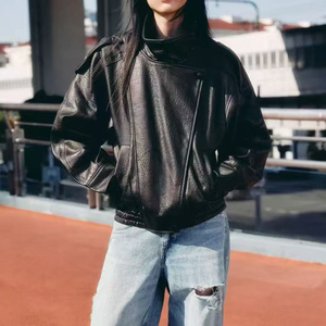 ZATRHMBM Collezione Primavera/Autunno 2026: Giacca Larga in Ecopelle alla Moda, Capospalla Casual <span class=keywords><strong>Vintage</strong></span> da <span class=keywords><strong>Donna</strong></span> - Product Image 4