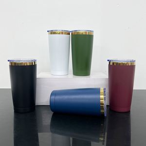 Mug à café isotherme à double paroi, finition brillante, 20 oz, placage or miroir, pour gravure au laser - Product Image 2