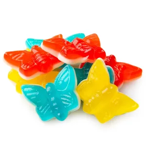 Private Label 2D Colorful Butterfly Shaped Sweet Fruity Halal Gummy Candies