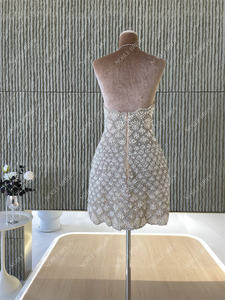 <span class=keywords><strong>Abito</strong></span> <span class=keywords><strong>da</strong></span> Sera Lussuoso <span class=keywords><strong>da</strong></span> Ragazza per Feste Reali Senza Spalline Senza Maniche con Perline e Cristalli Lavorati a Mano <span class=keywords><strong>Abito</strong></span> <span class=keywords><strong>da</strong></span> <span class=keywords><strong>Sposa</strong></span> <span class=keywords><strong>Corto</strong></span> - Product Image 5