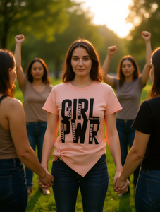 T-shirt Girl Power da donna, casual, femminista, 100% cotone, girocollo, manica corta, vestibilità regolare, per tutte le stagioni, stampa jersey - Product Image 2