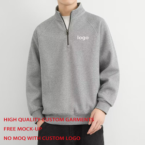 <span class=keywords><strong>Felpa</strong></span> a quarto <span class=keywords><strong>Zip</strong></span> con Logo personalizzato 220GSM di alta qualità felpe <span class=keywords><strong>oversize</strong></span> Casual da uomo con collo alto - Product Image 4