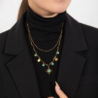 Collier à breloques pour femme Mlluki Fashion Jewelry plaqué or 18 carats, colliers en acier inoxydable, vente en gros