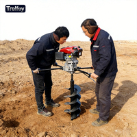Tarière à trous de poteaux professionnelle à double moteur quatre temps, avec trépan en acier au manganèse, machine durable pour usage agricole